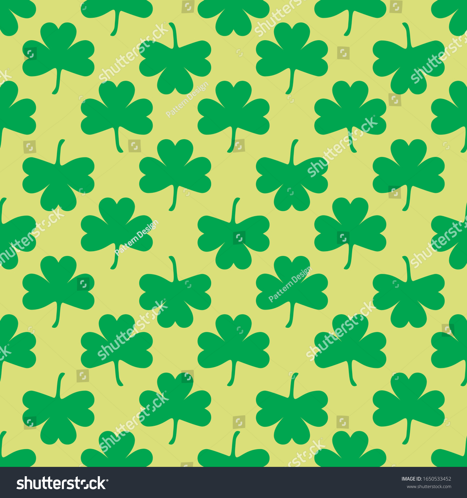 Clover Pattern Background Leaves Seamless Pattern Stock Vector (Royalty