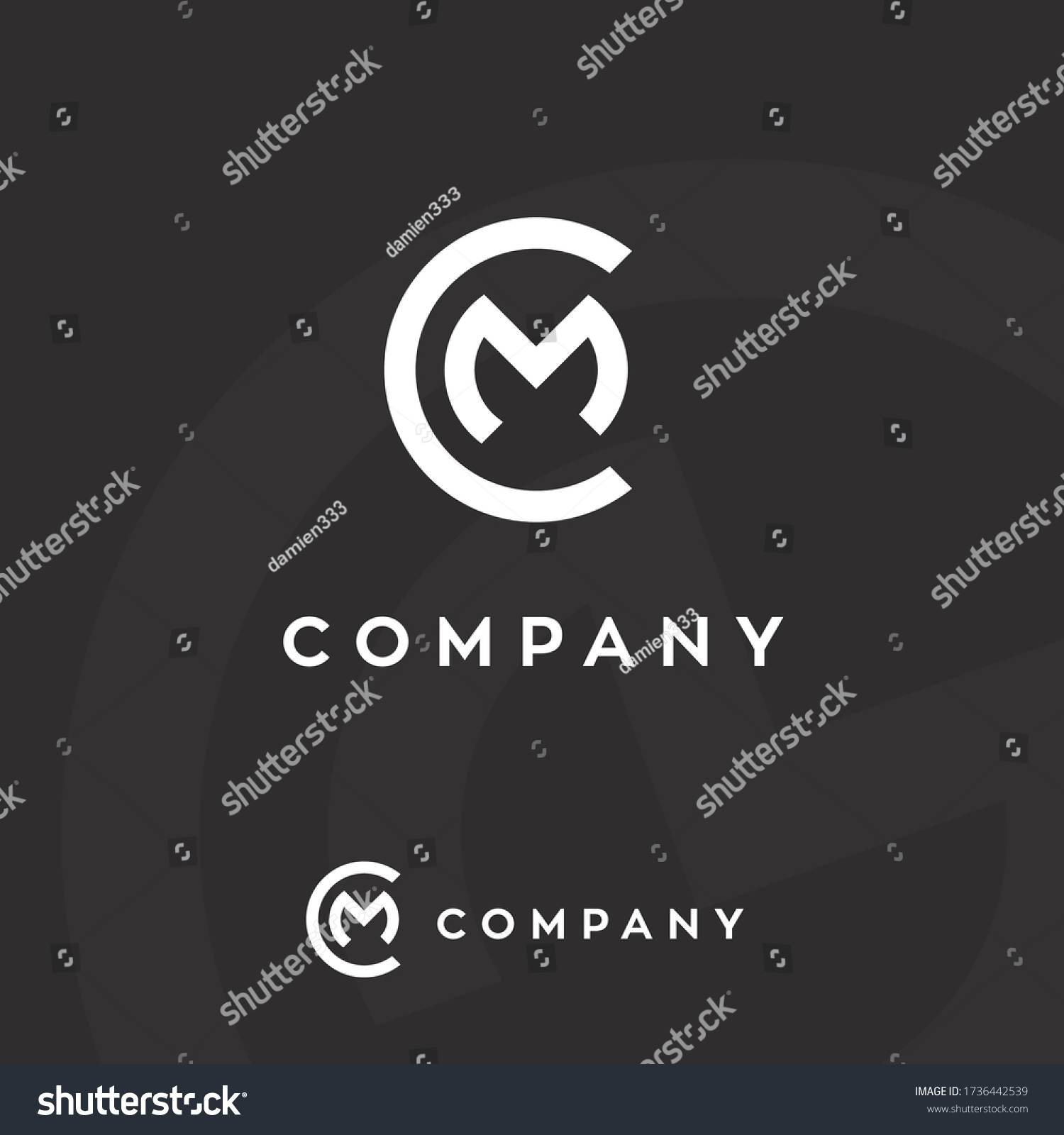 Cm C M Letters Logo Vector Stock Vector (Royalty Free) 1736442539