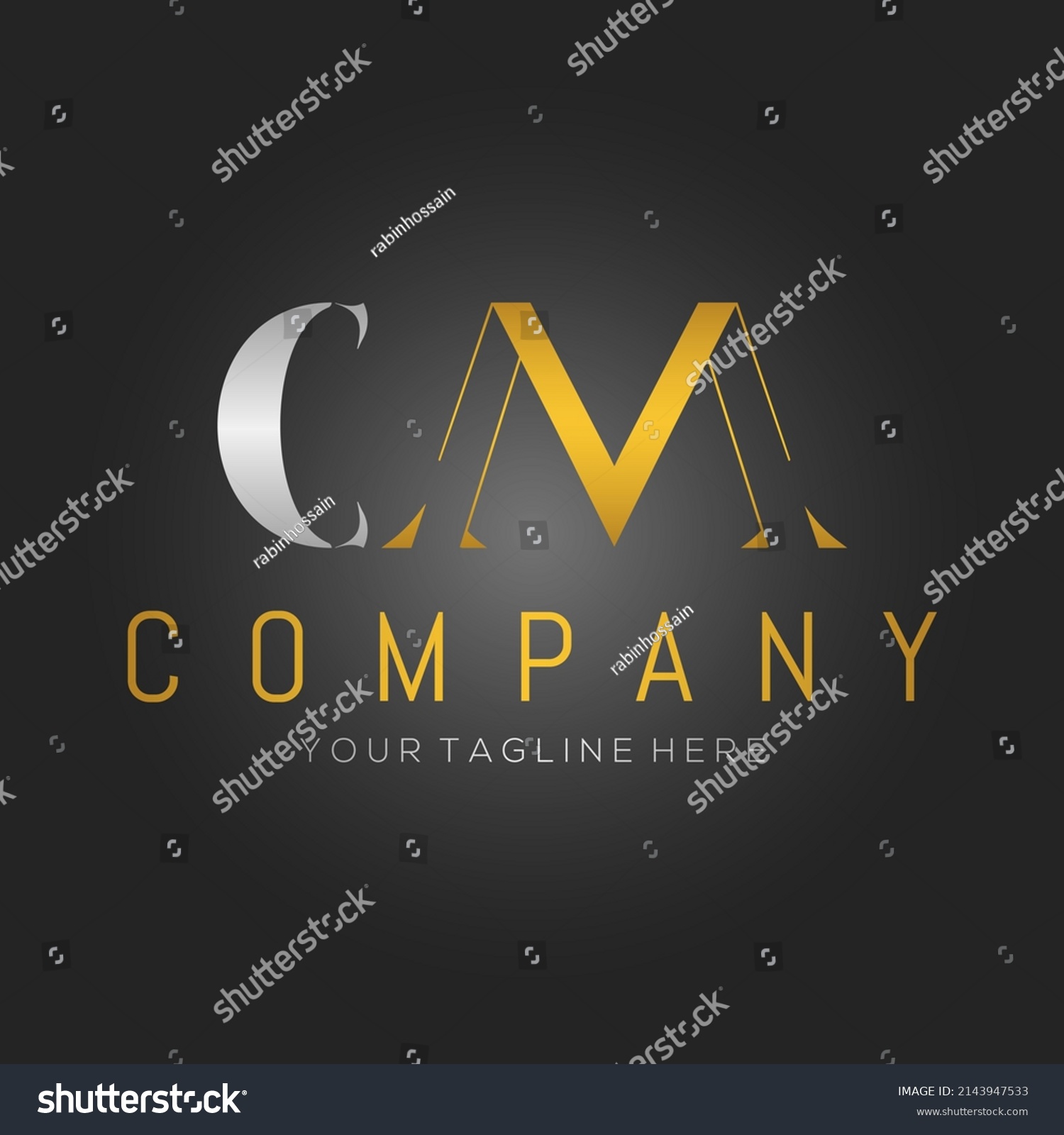 Cm Logo Company Name Colored Gold Stock Vector (royalty Free 