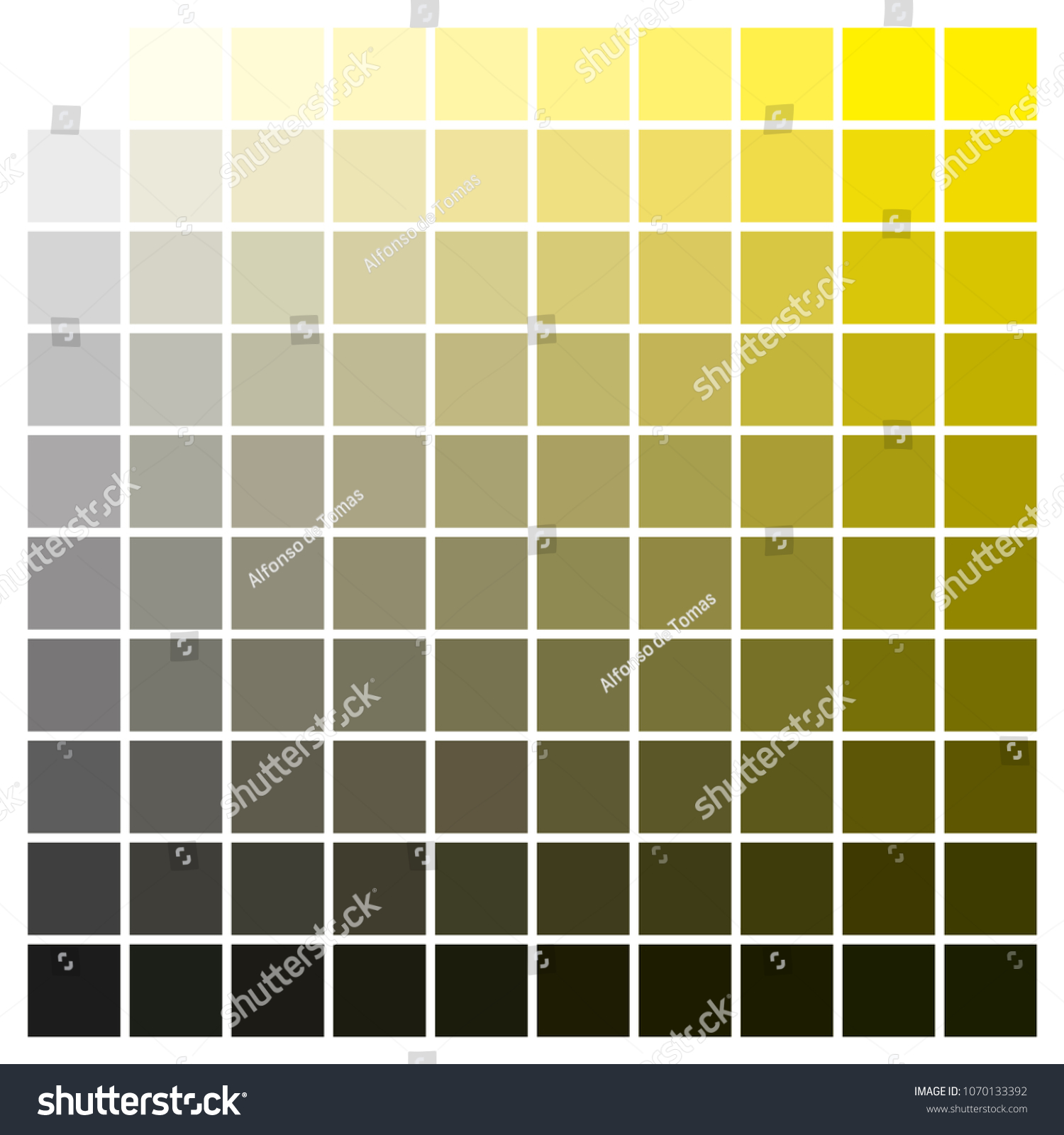 Yellow Cmyk Color Chart