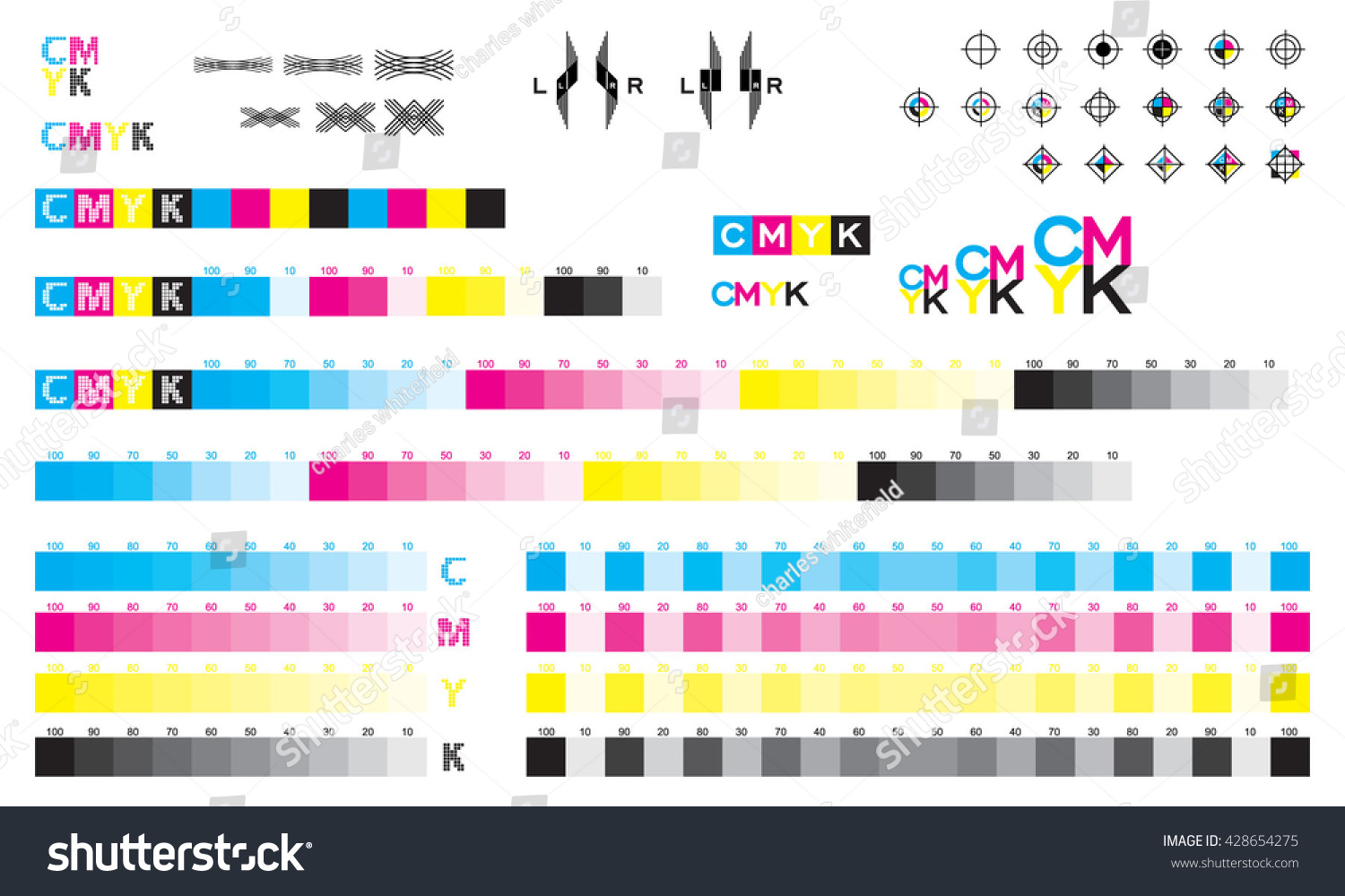 SVG of CMYK press marks color bar svg
