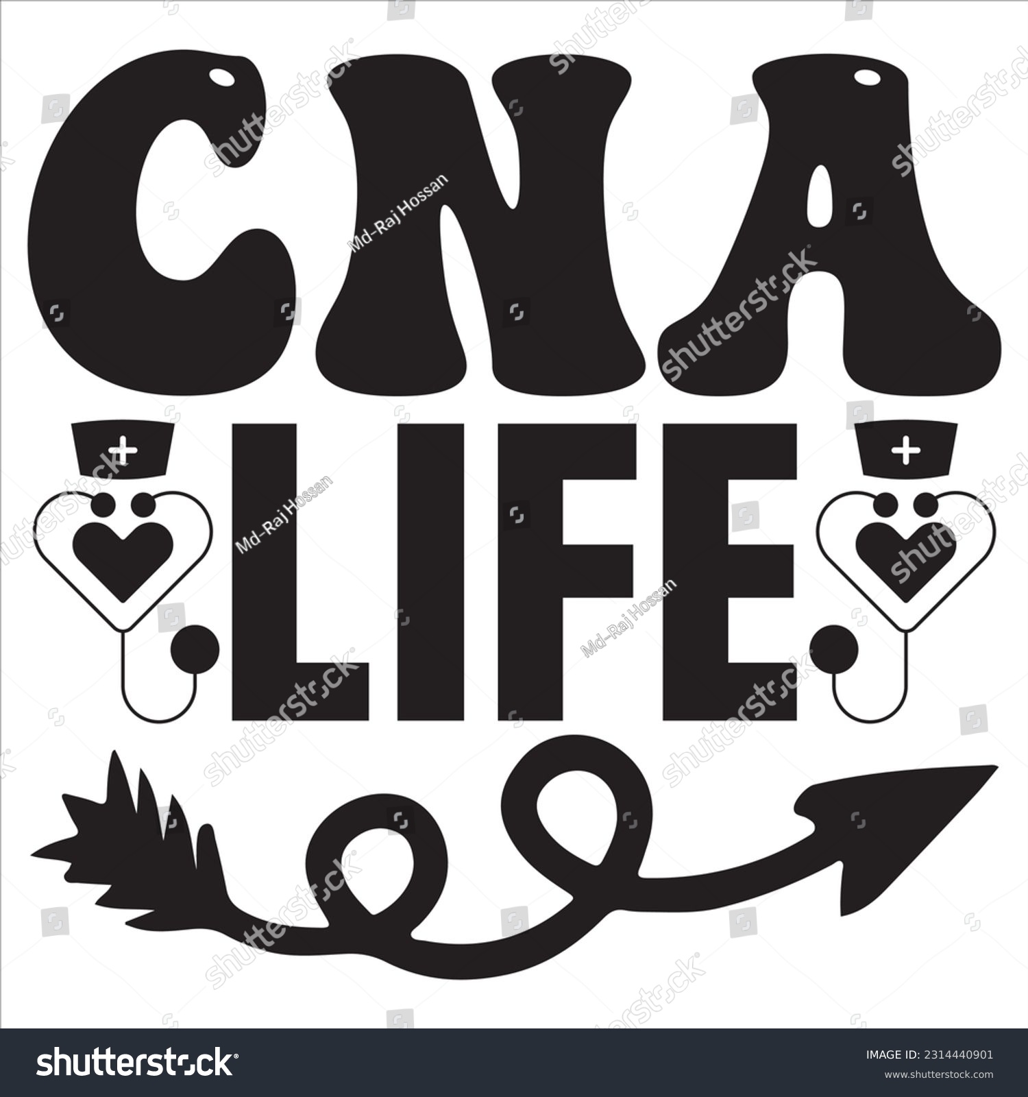 SVG of Cna Life t-shirt design vector file svg