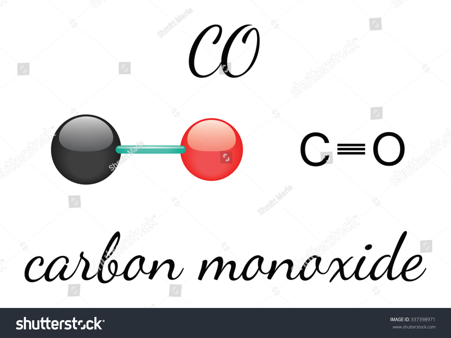 Co Carbon Monoxide 3d Molecule Isolated Stock Vector Royalty Free 337398971 Shutterstock