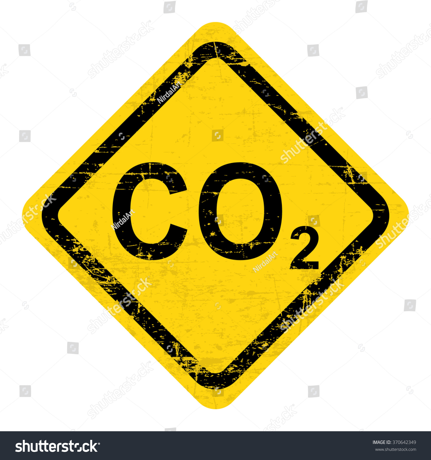 Co2 Hazard Sign Grungy Worn Style Stock Vector (Royalty Free) 370642349 ...