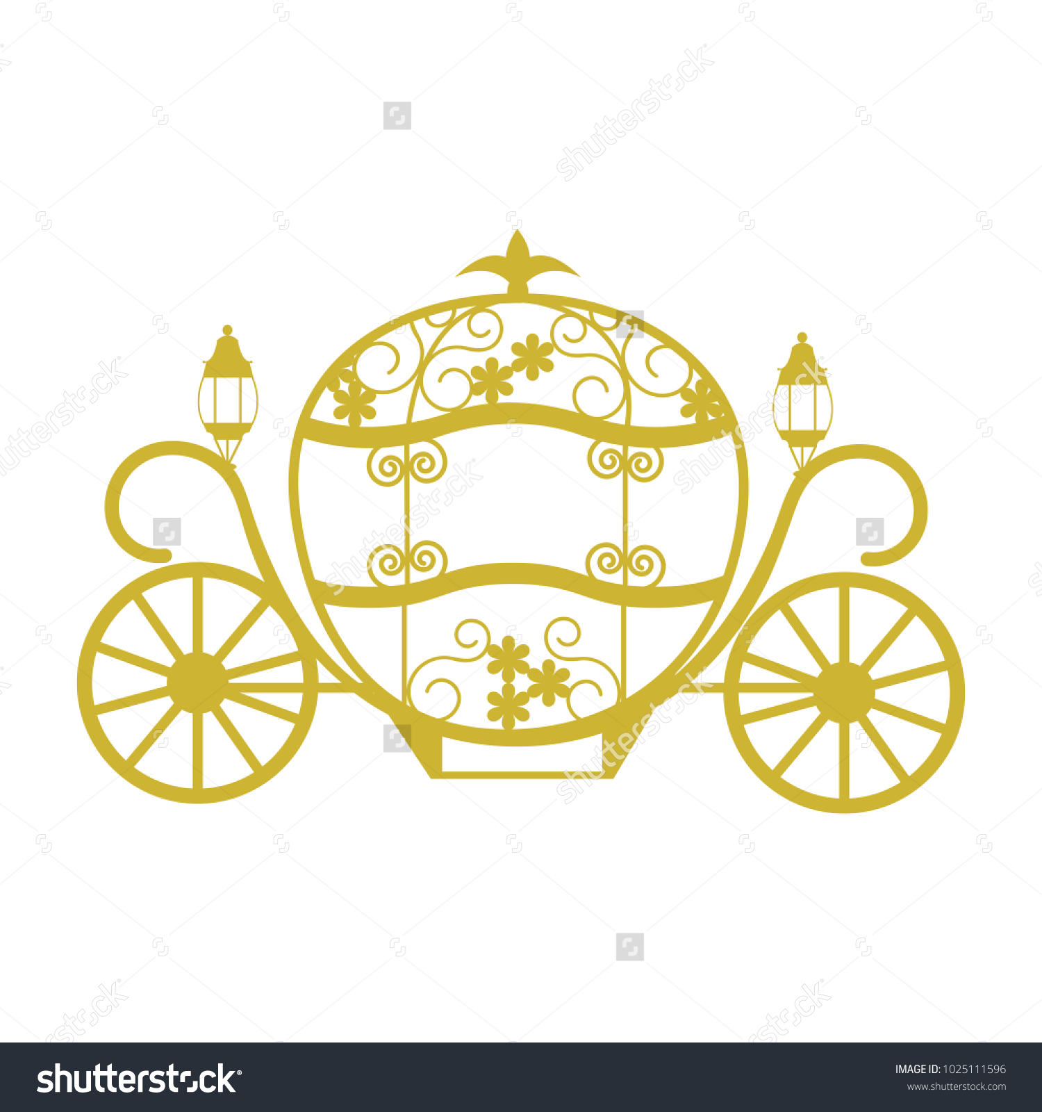 SVG of Coach for Cinderella. Template for the album, postcard, applique, retro element for the wedding. Vector illustration. svg