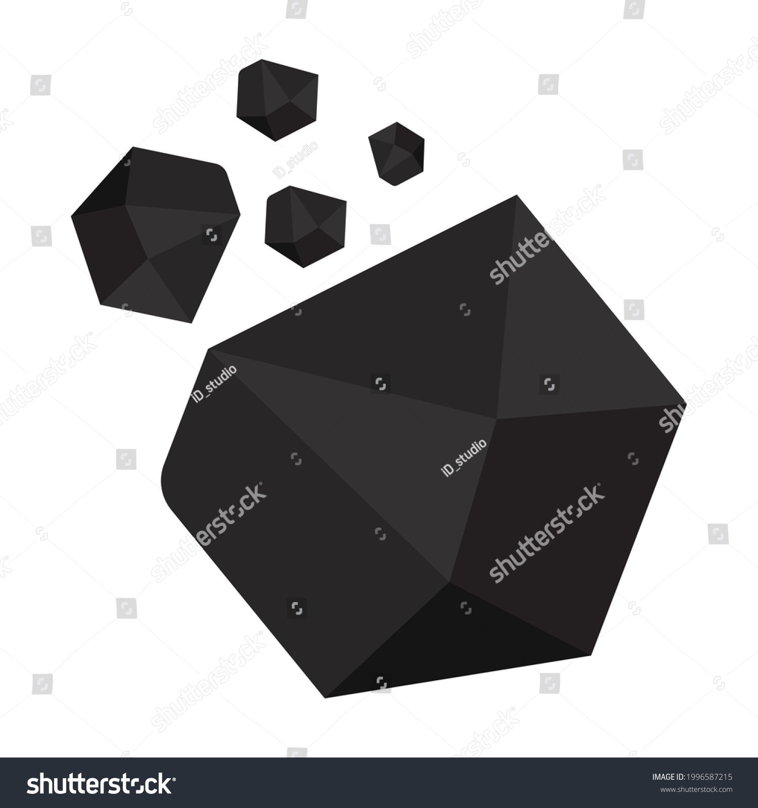 Coal Fossil Fuels Flat Vector Icon Stock Vector (Royalty Free ...