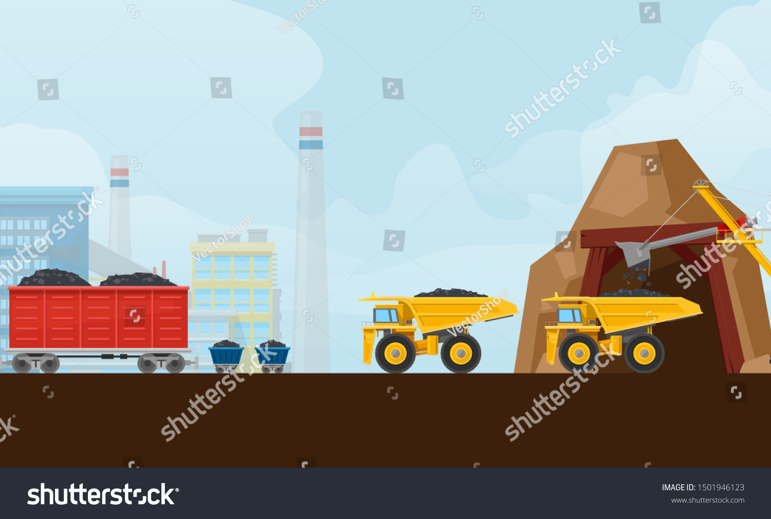 Coal Industry Mine Metallurgy Vector Illustration Stock Vector (Royalty ...