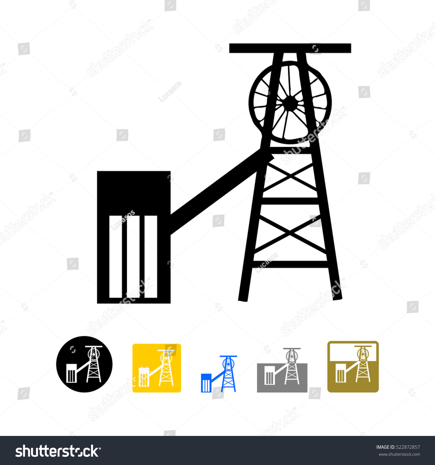 Coal Mining Icon Stock Vector 522872857 Shutterstock