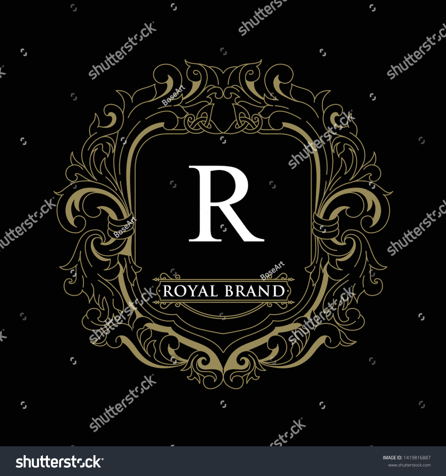 Coat Arms Heraldic Gold Royal Emblem Stock Vector (Royalty Free ...