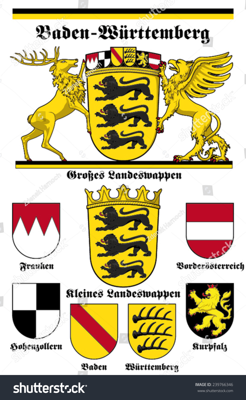 Coat Arms Baden Wurttemberg Stock Vector Royalty Free 239766346