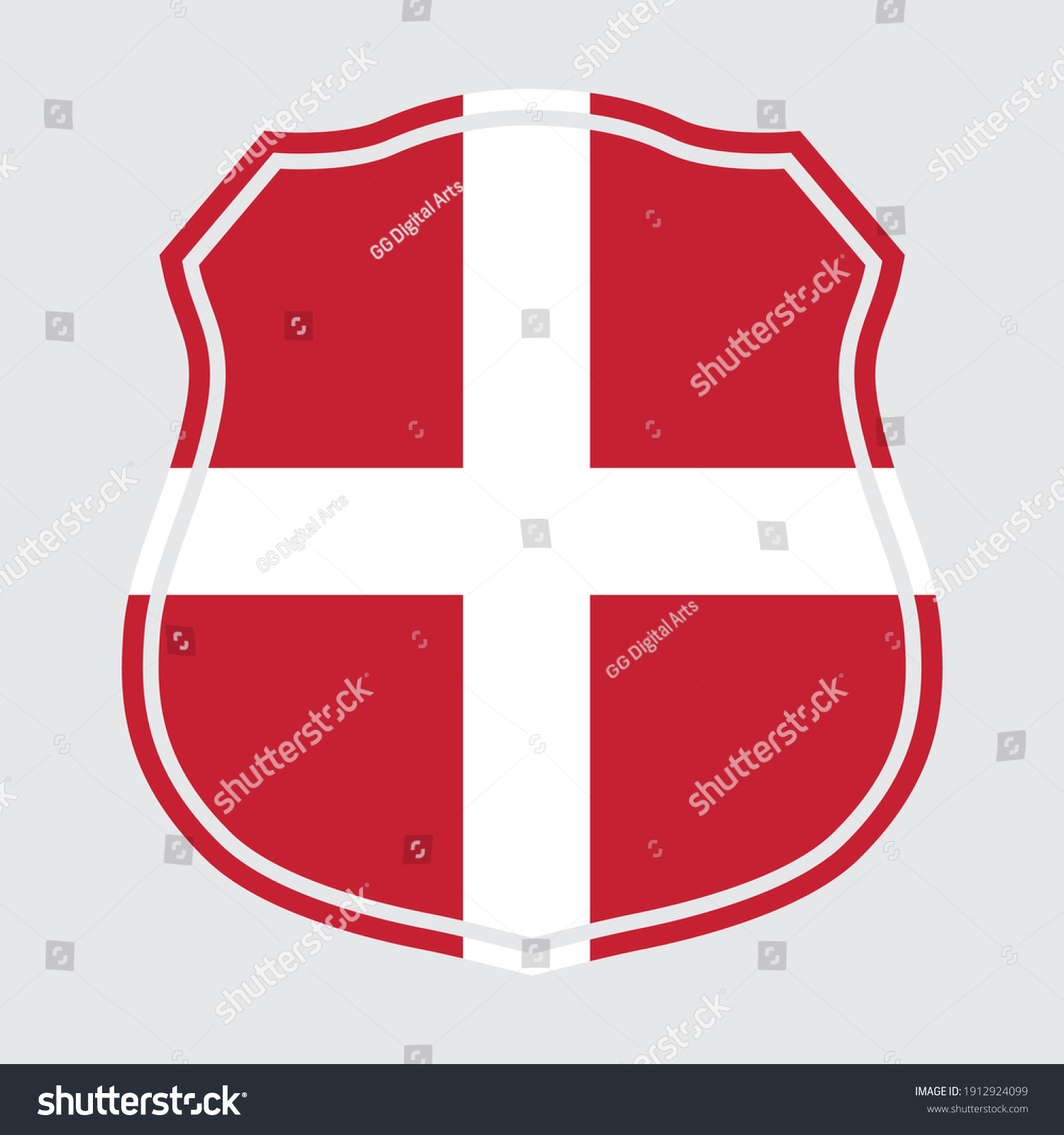 SVG of Coat of arms with flag of Denmark. svg