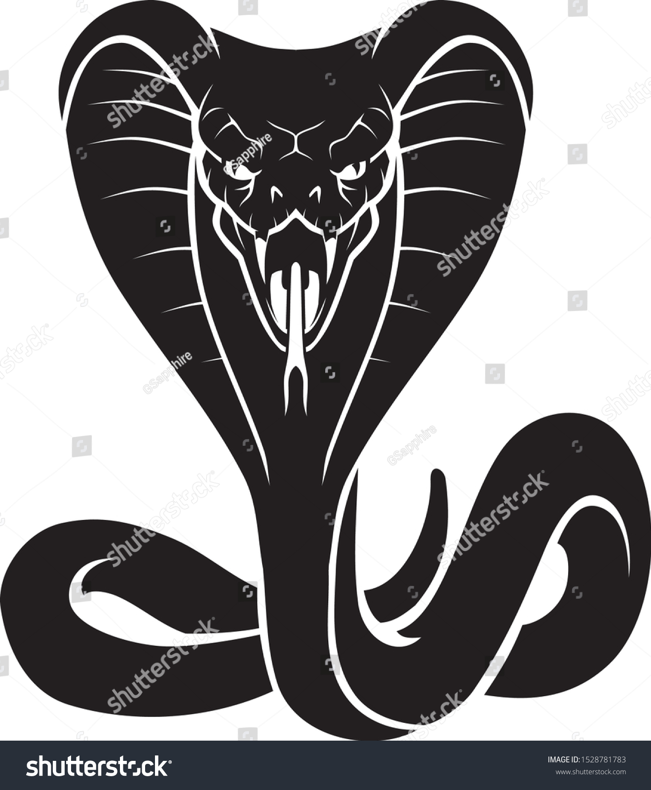 Cobra Front View Silhouette Full Length Stock Vector (Royalty Free ...