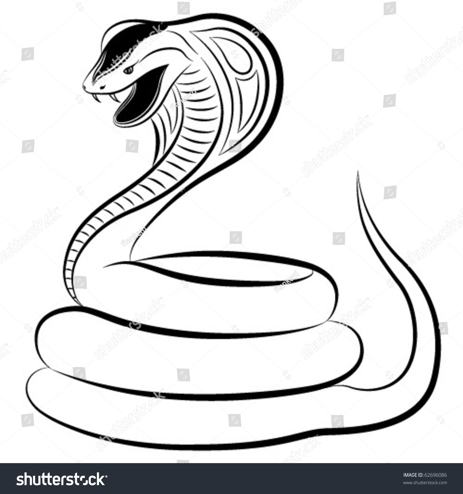 Cobra In The Form Of A Tattoo Stock Vector 62696086 : Shutterstock