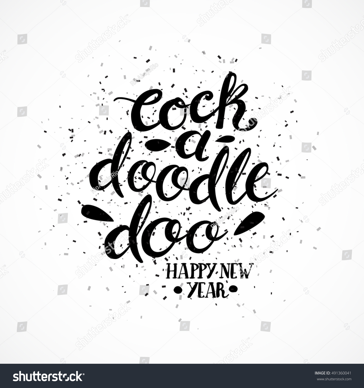 SVG of Cock a doodle doo. Happy New Year. Vector illustration for your graphic design. svg