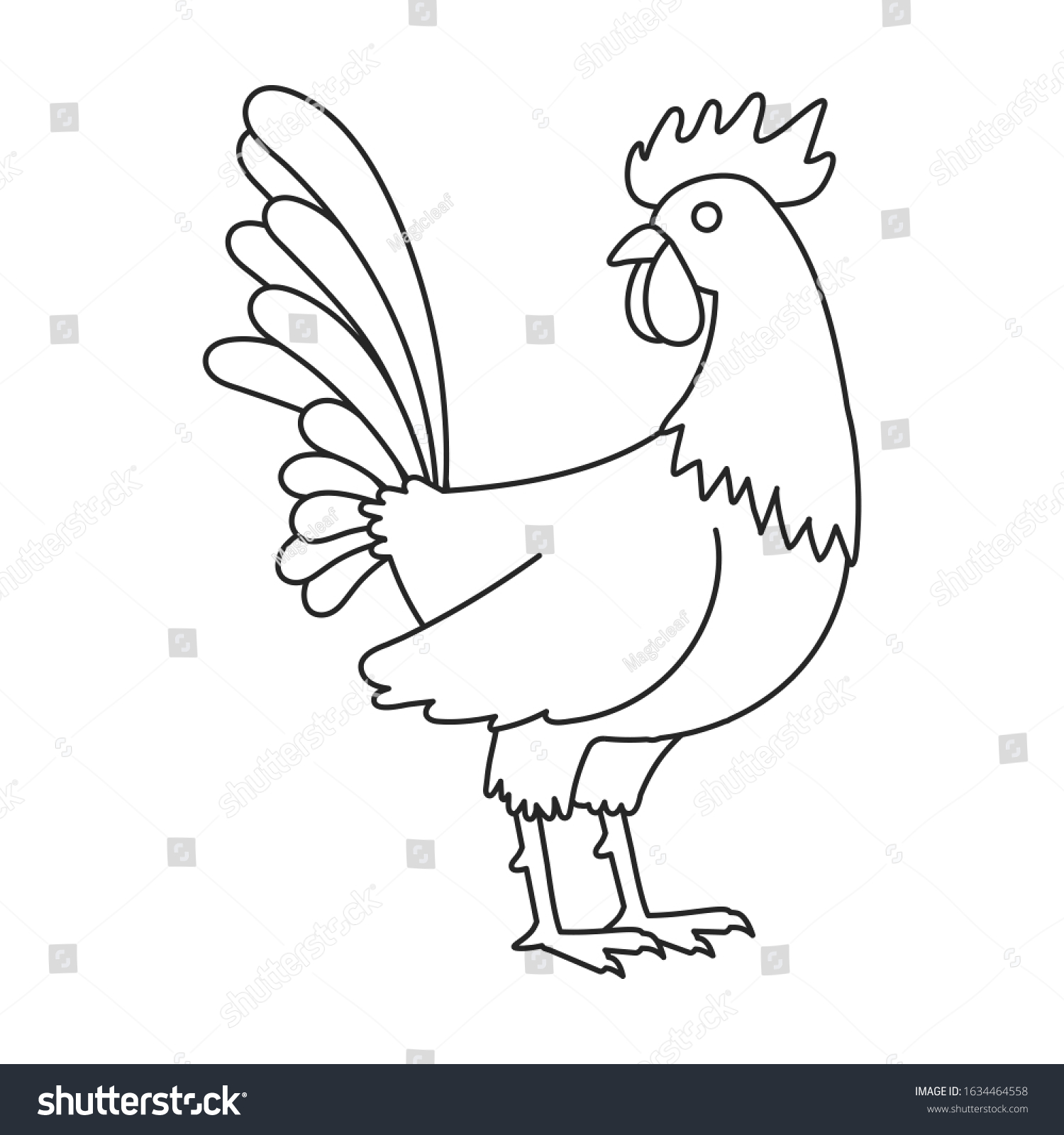 Hakuun Cock Animal Vector Iconoutlineline Vector Icon Liittyva Vektorikuva Rojaltivapaa 1634464558