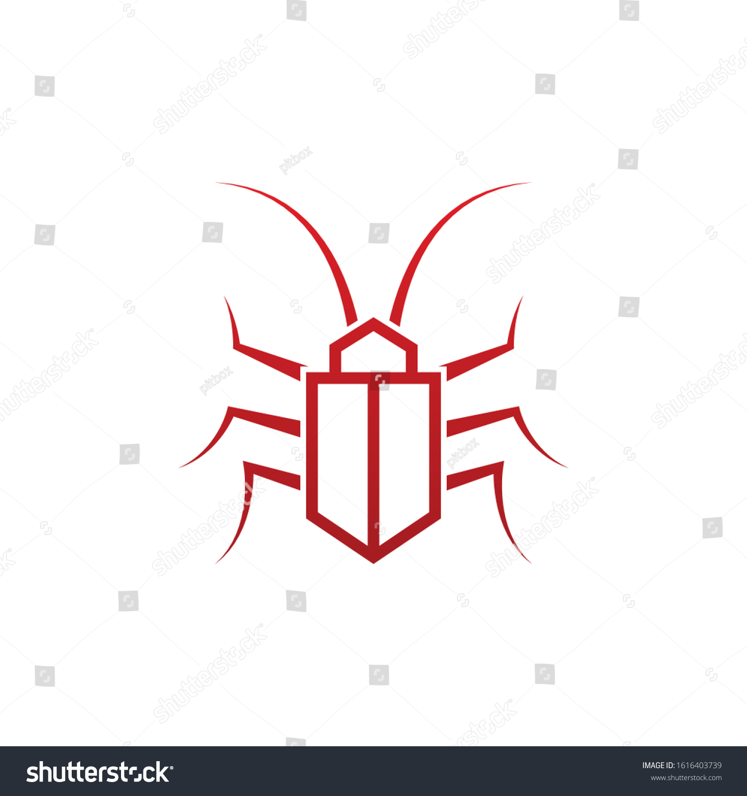 Cockroach Logo Animal Shield Security Template Stock Vector (Royalty ...