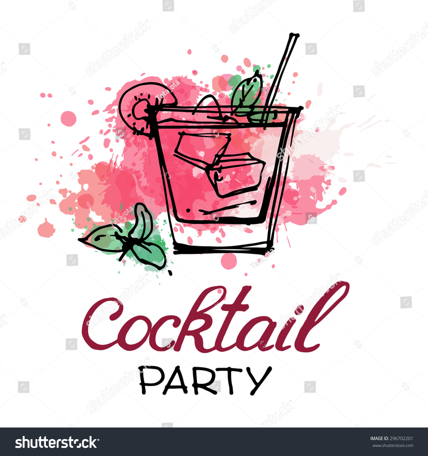 cocktail glass abstract splashes design cocktail stock vector