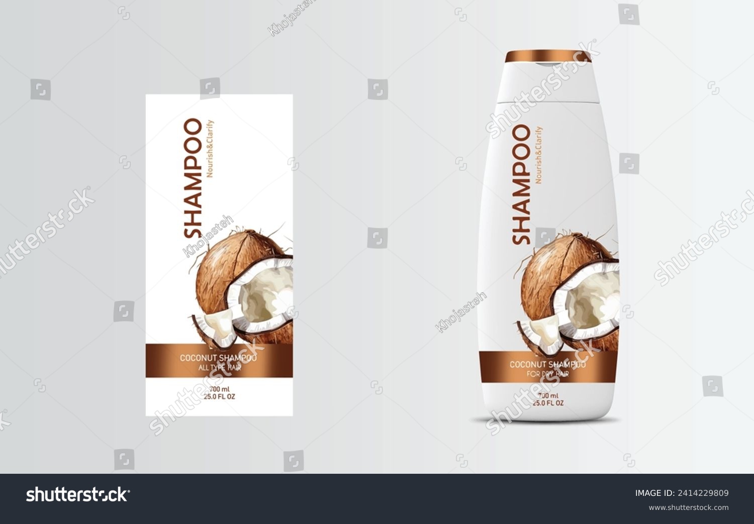 SVG of Coconut oil shampoo label design, Shampoo bottle template design vector illustration, Vector label design, EPS Package, Watercolor coconut Label design, mockup Shampoo svg