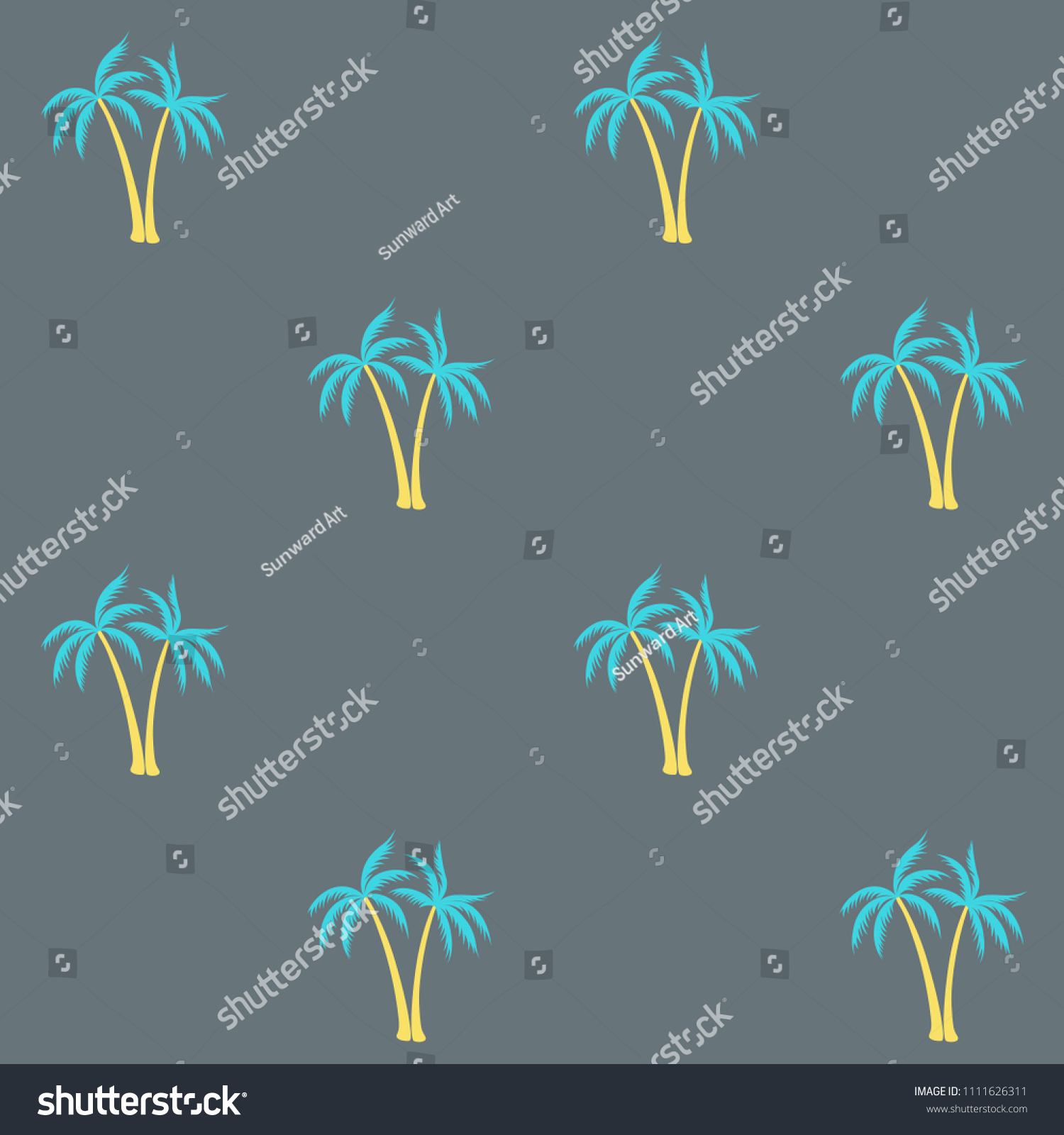 Coconut Palm Tree Pattern Textile Material Stock Vector (royalty Free 