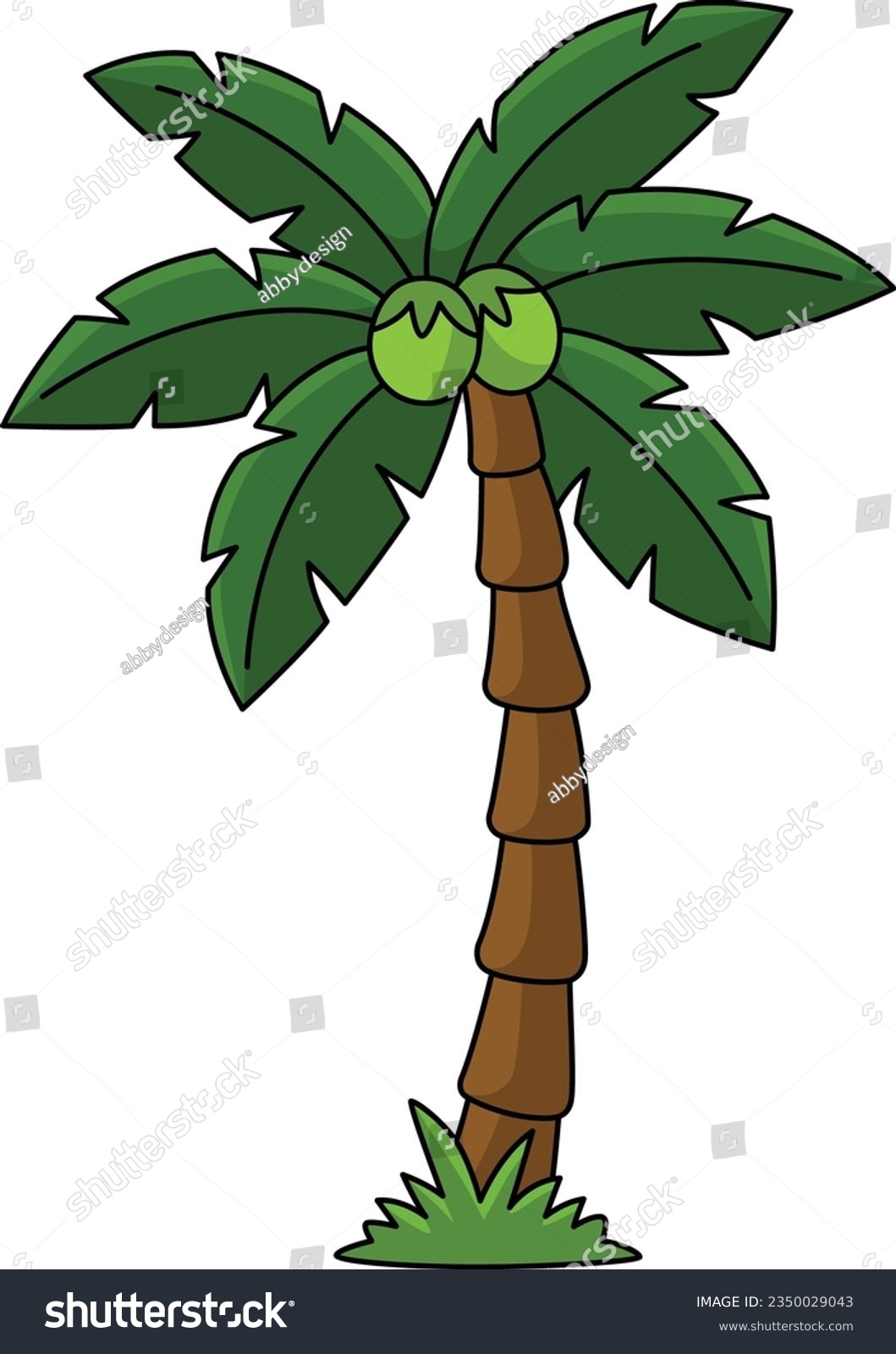 SVG of Coconut Tree Cartoon Colored Clipart Illustration svg