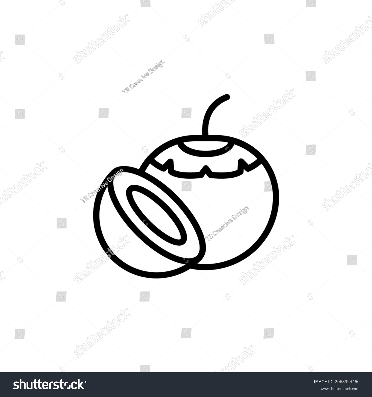 SVG of coconut vector icon. fruit icon outline style. perfect use for icon, logo, illustration, website, and more. icon design line style svg