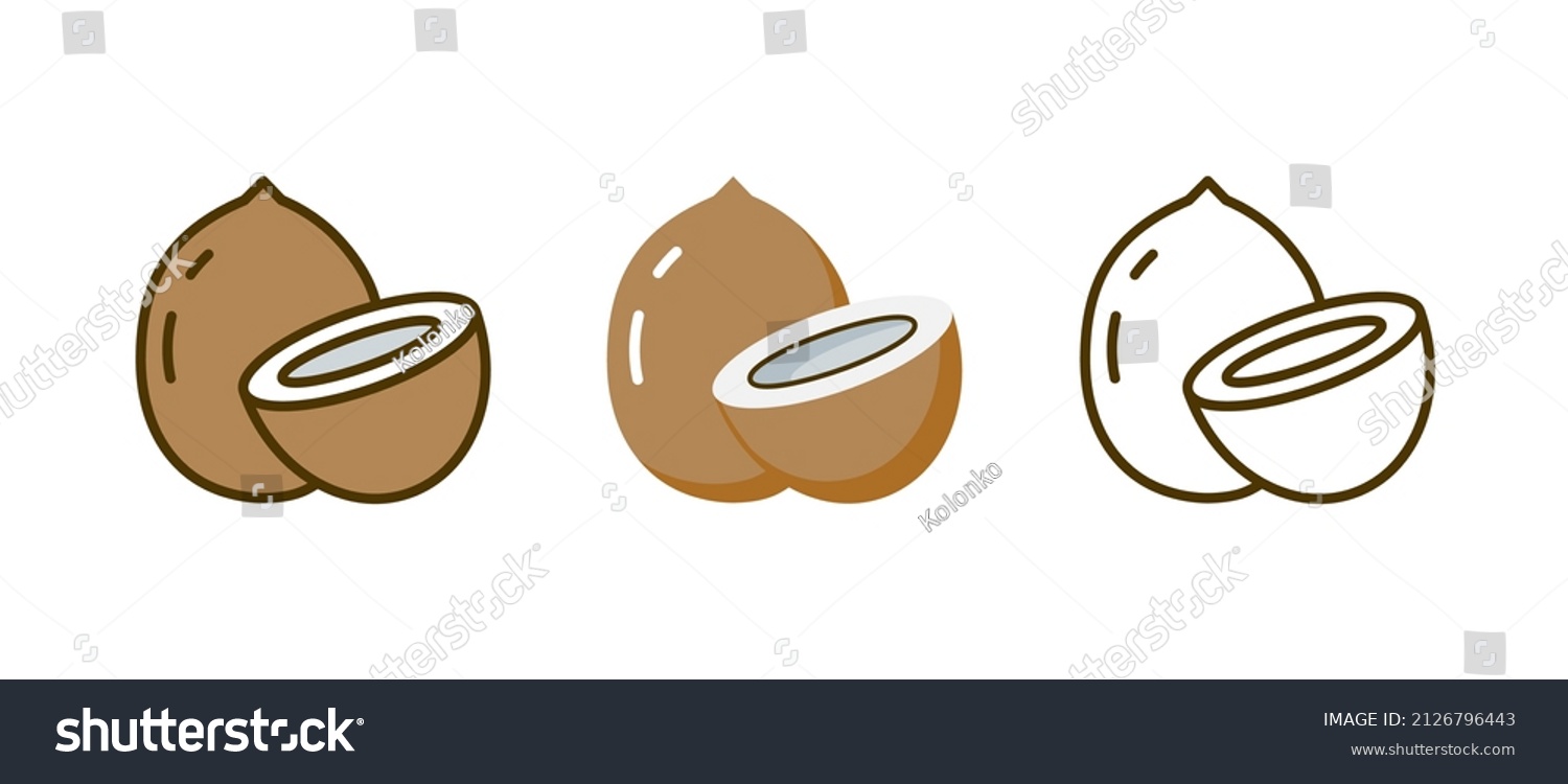 SVG of Coconut vector line icon logo. Coconut milk logo package design, coco symbol sticker design svg