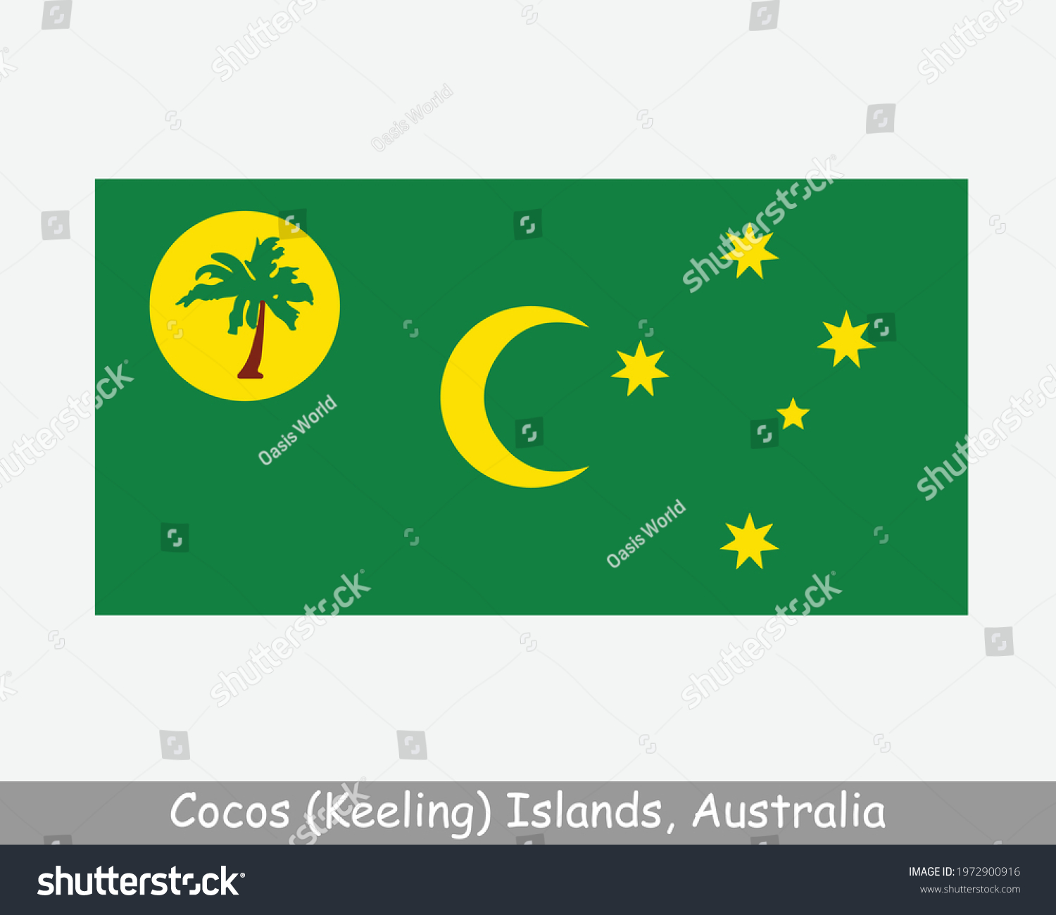 SVG of Cocos (Keeling) Islands Flag. Australian Indian Ocean Territory, External territory of Australia. EPS Vector Illustration Cut File svg