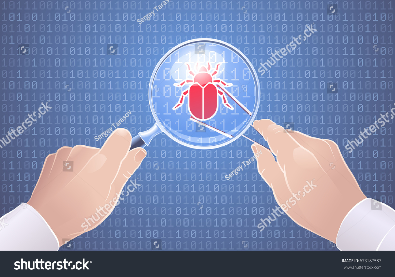 Code Debugging Vector Illustration On Subject Stock Vector (Royalty ...