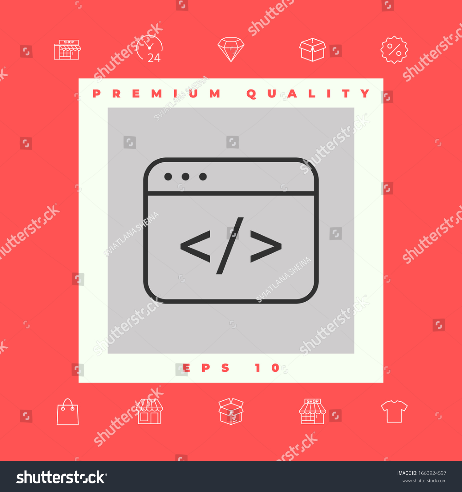 Code Editor Icon Graphic Elements Your Stock Vector Royalty Free