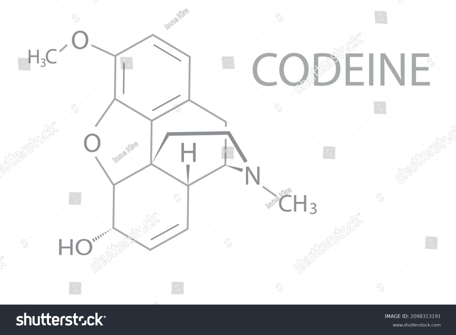 SVG of Codeine molecular skeletal chemical formula. svg