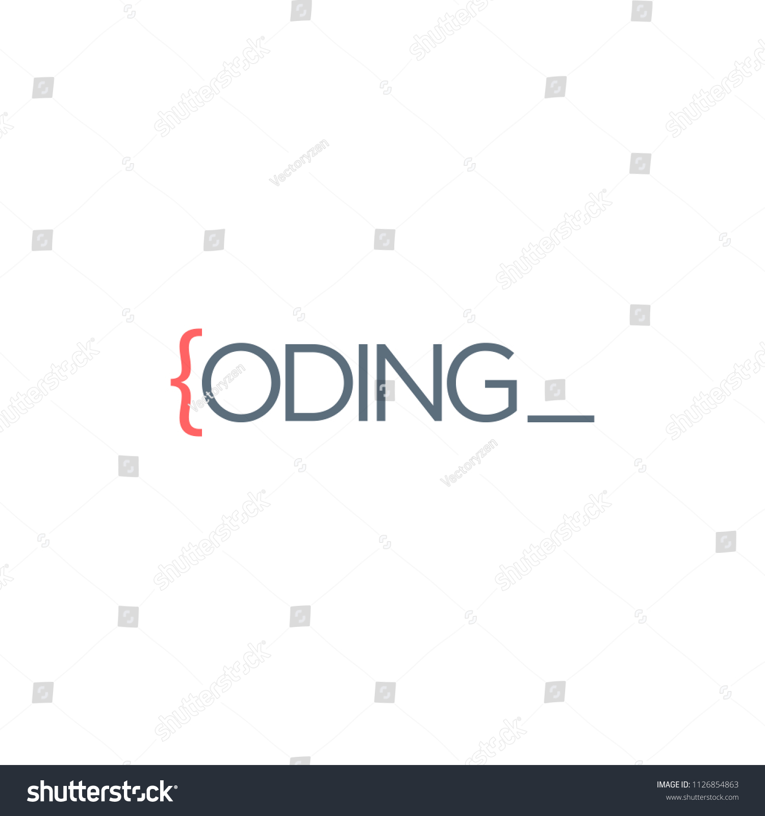 Coding Typography Logo Template Illustrations Programming Stock Vector ...