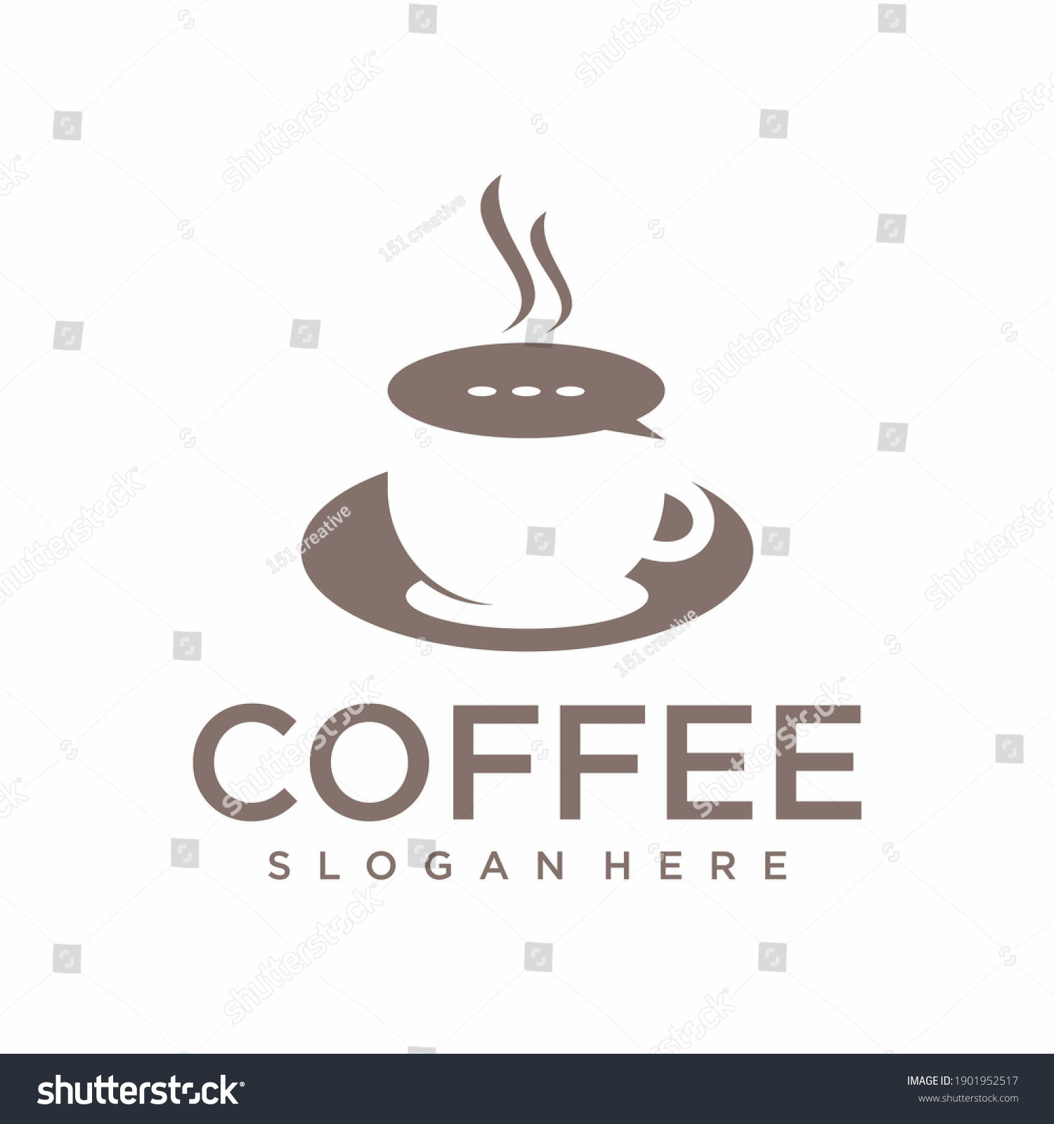 Coffee Chat Logo Icon Illustration Stock Vector (Royalty Free ...