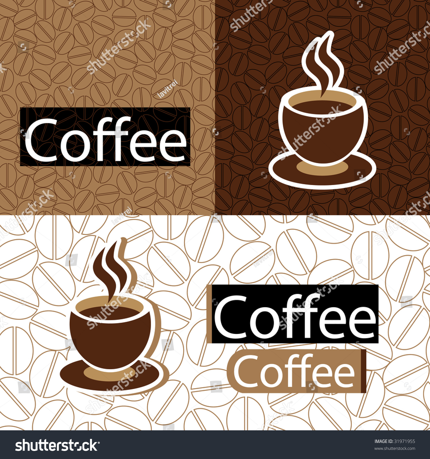 Download Coffee Beans Seamless Pattern Wallpaper Cup Stock Vector ...