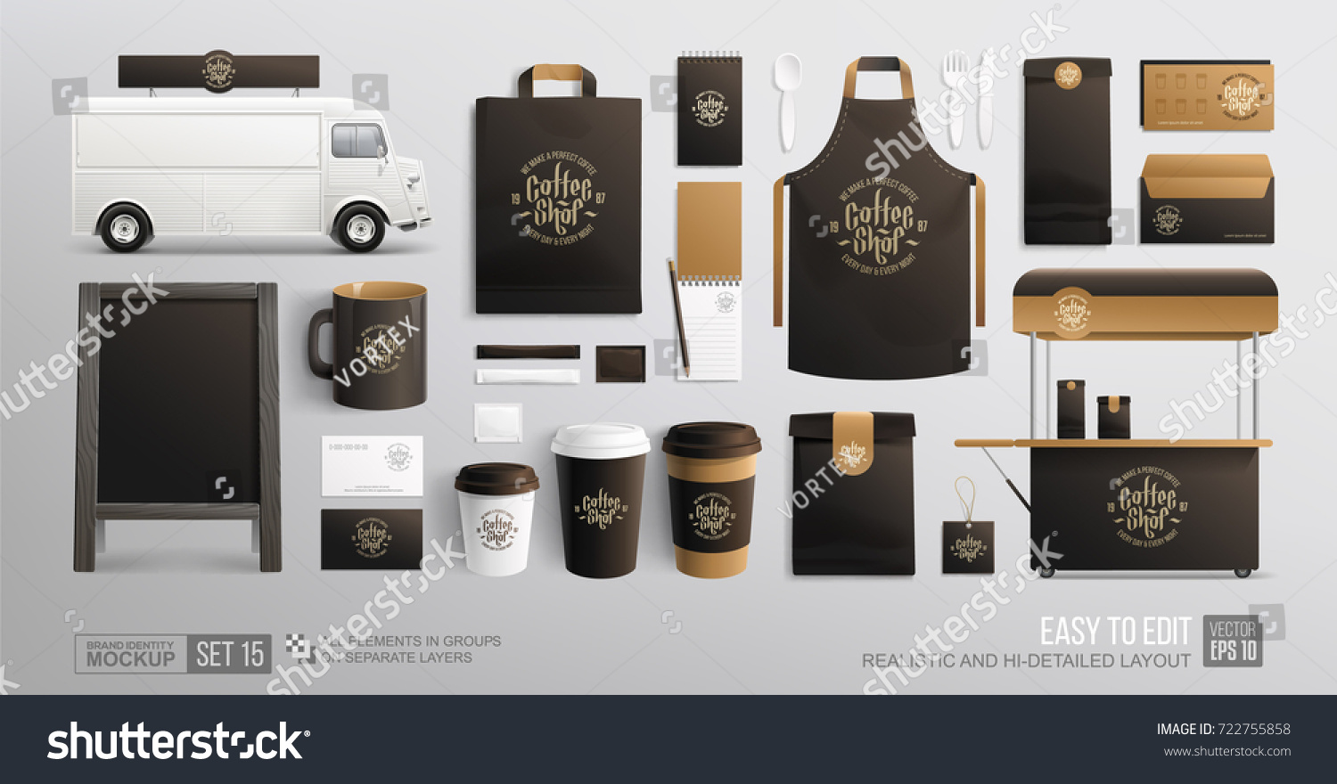 Download Coffee Cafe Food Cart Branding Corporate 스톡 벡터 722755858 - Shutterstock