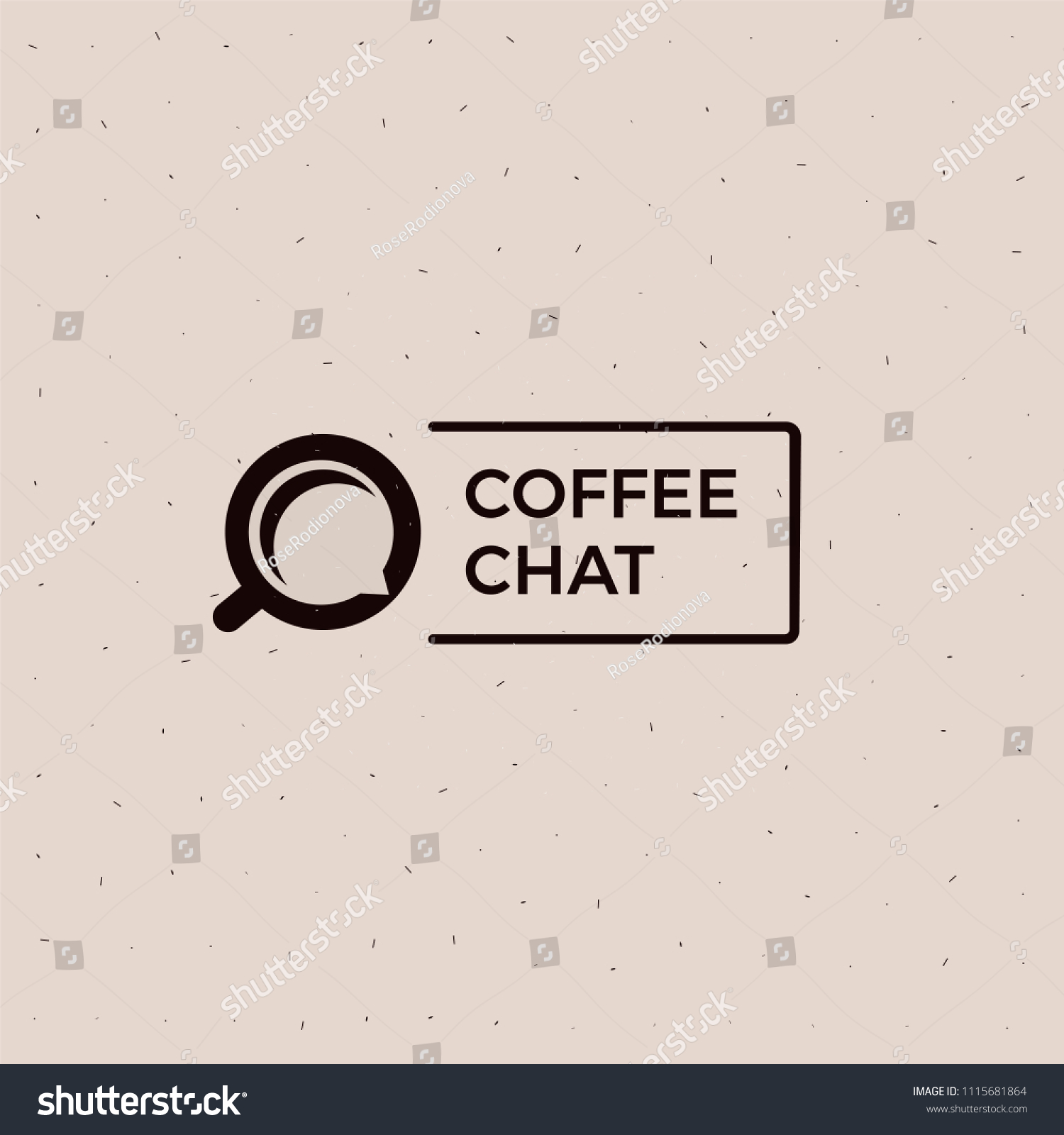 Coffee Chat Old School Logo Cup Stock Vector Royalty Free