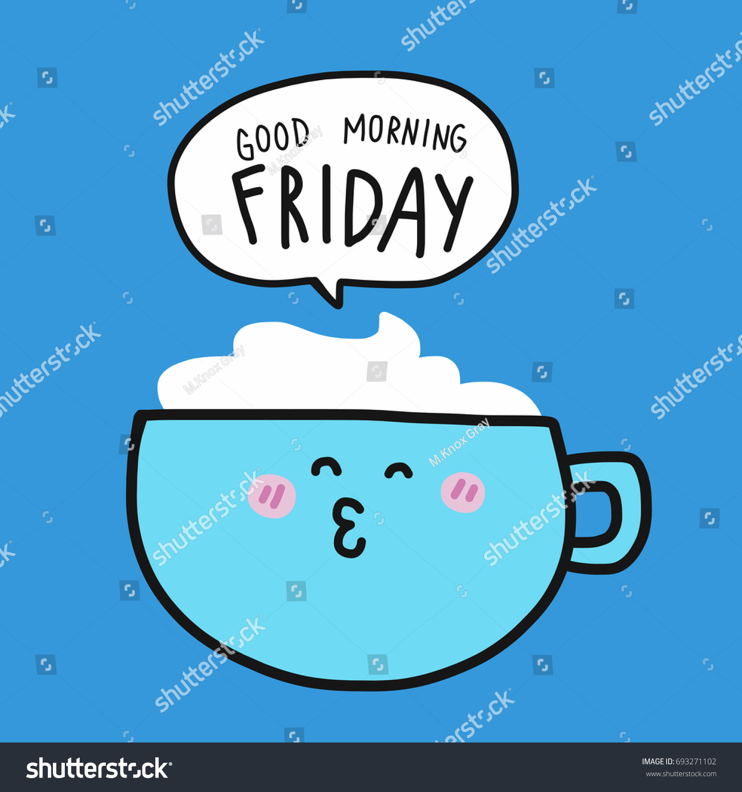 Coffee Cup Good Morning Friday Word Stock Vector (Royalty Free