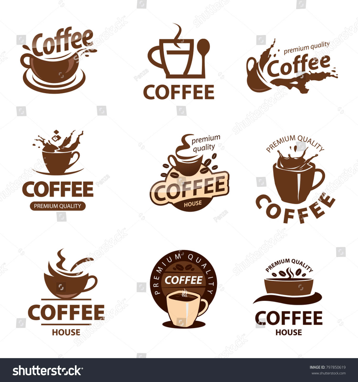 Coffee Cup Vector Logo Design Template Stock Vector (Royalty Free ...