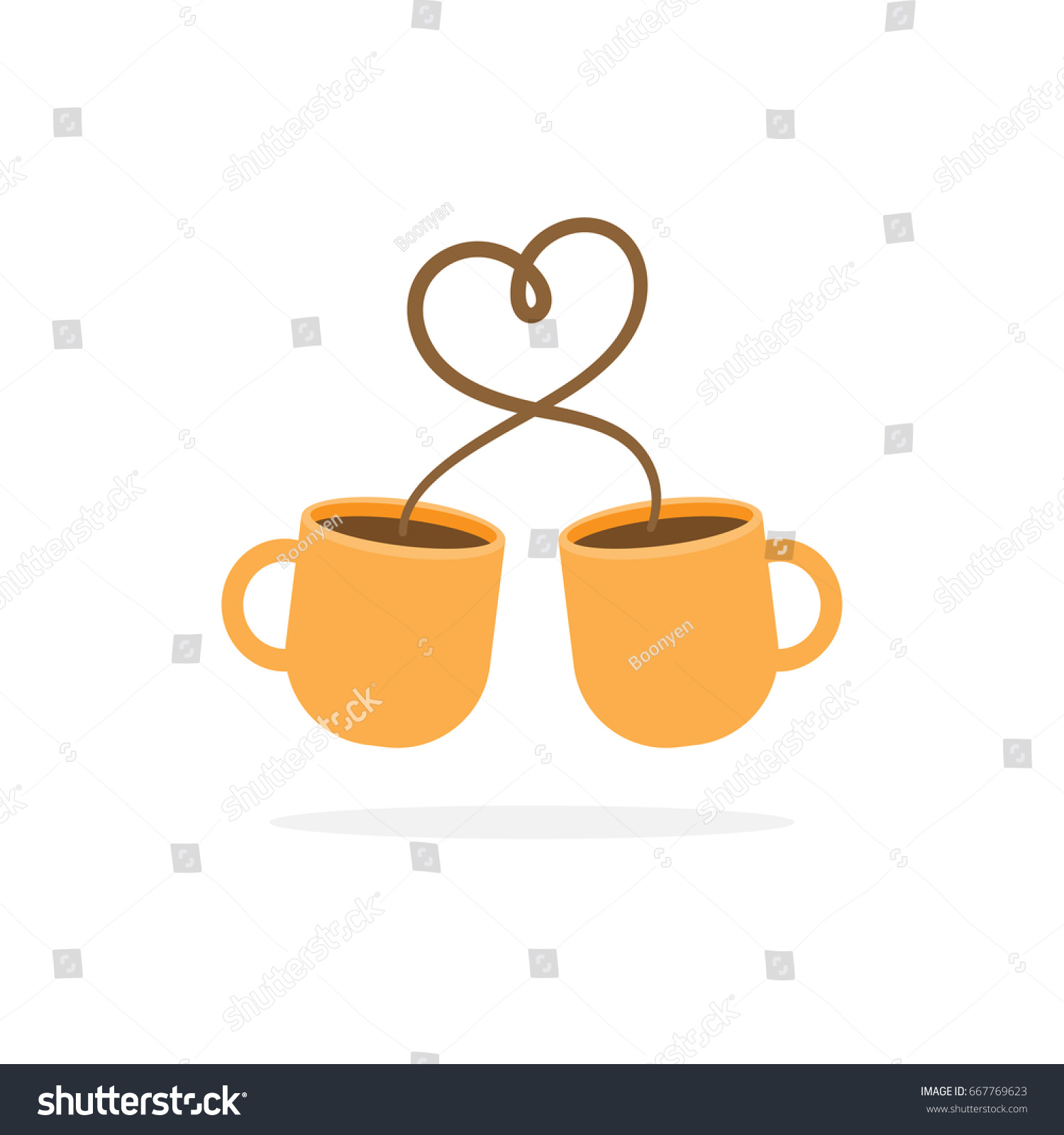 Coffee Cup With Heart Sign Couple Concept Vector Illustration Coffee Cup With Heart Sign Couple Concept Vector Illustration