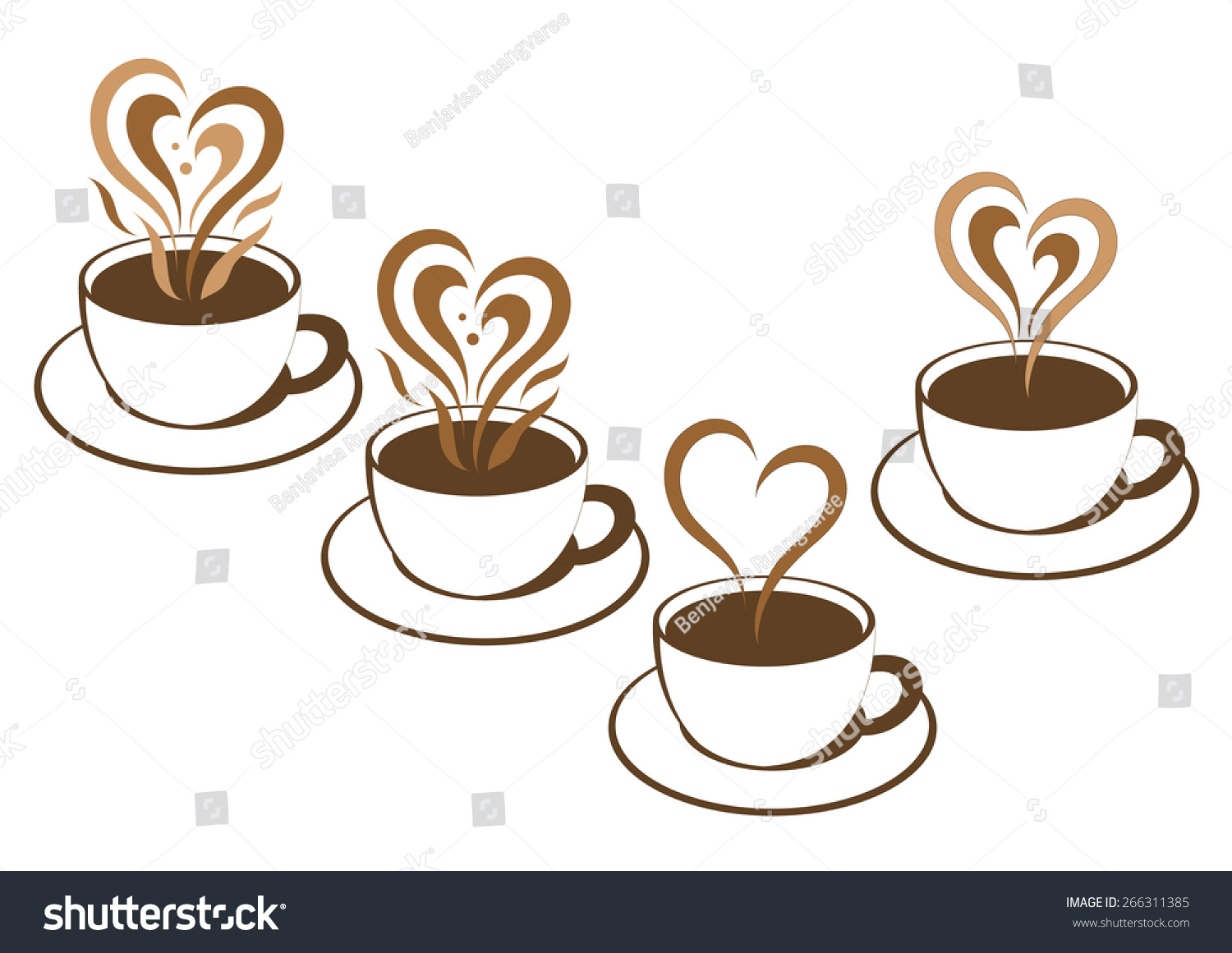 Download Coffee Cup Lovely Heart Steam Vector Stock Vector ...