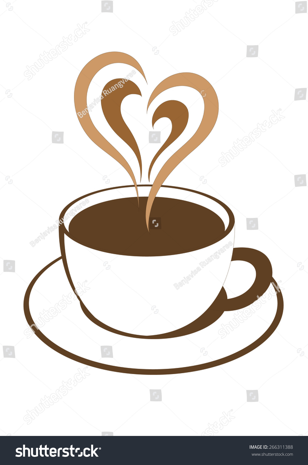 Download Coffee Cup Lovely Heart Steam Vector Stock Vector ...