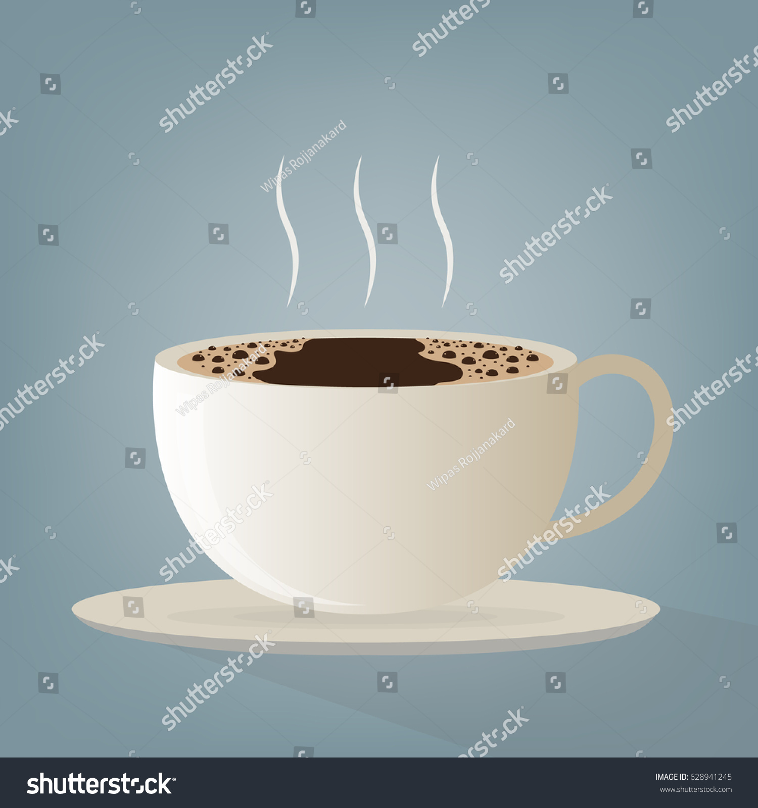 Coffee Cup Steam Vector Flat Design Stock Vector (Royalty Free ...