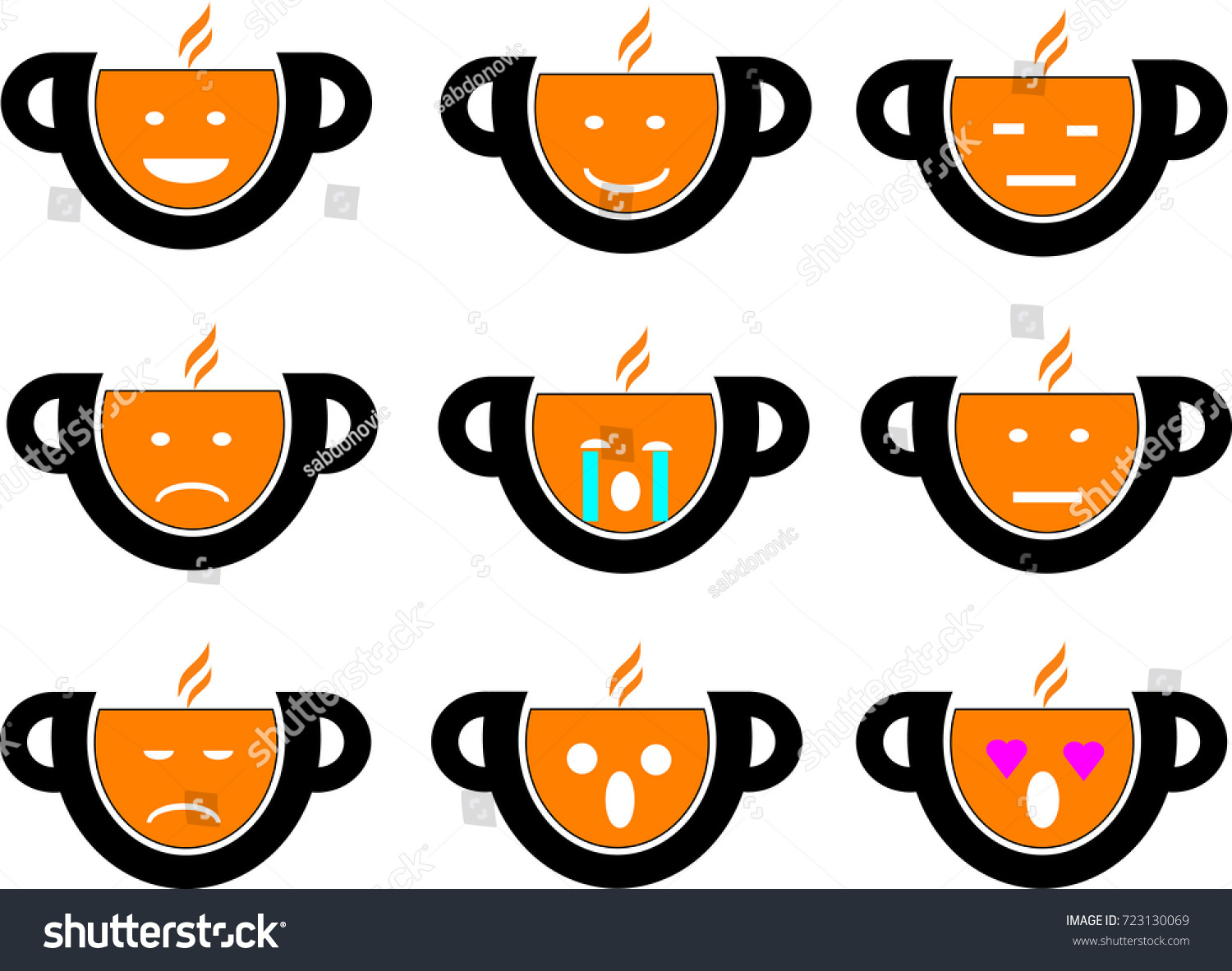 Coffee Emoticon Stock Vector (Royalty Free) 723130069 Shutterstock