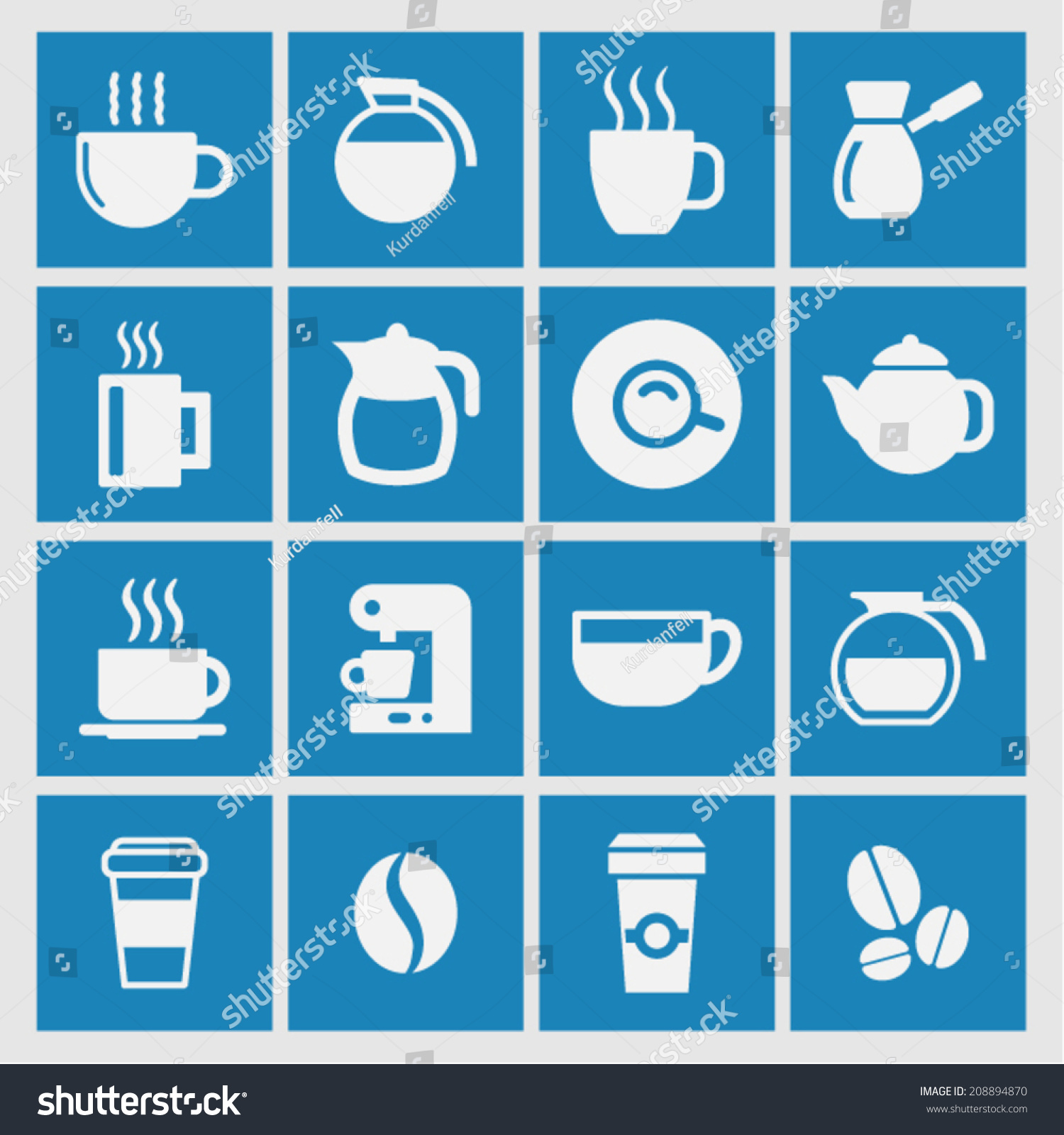 Coffee Icons Stock Vector 208894870 - Shutterstock