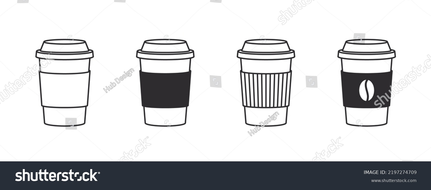 SVG of Coffee icons. Linear coffee cup icons. Various cups of coffee. Vector illustration svg