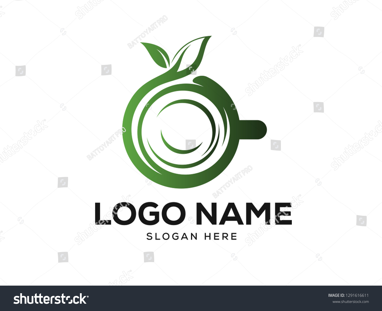 Coffee Logo Designs Concept Herbal Coffee Vector De Stock Libre De