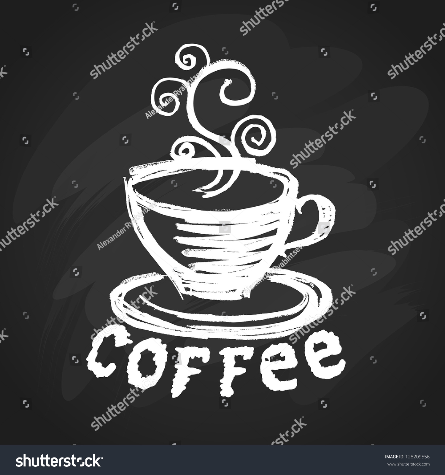 Coffee On A Blackboard Vector Illustration - 128209556 : Shutterstock