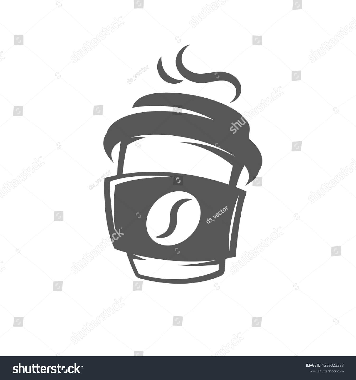 Coffee Paper Cup Logo Stock Vector (Royalty Free) 1229023393 | Shutterstock