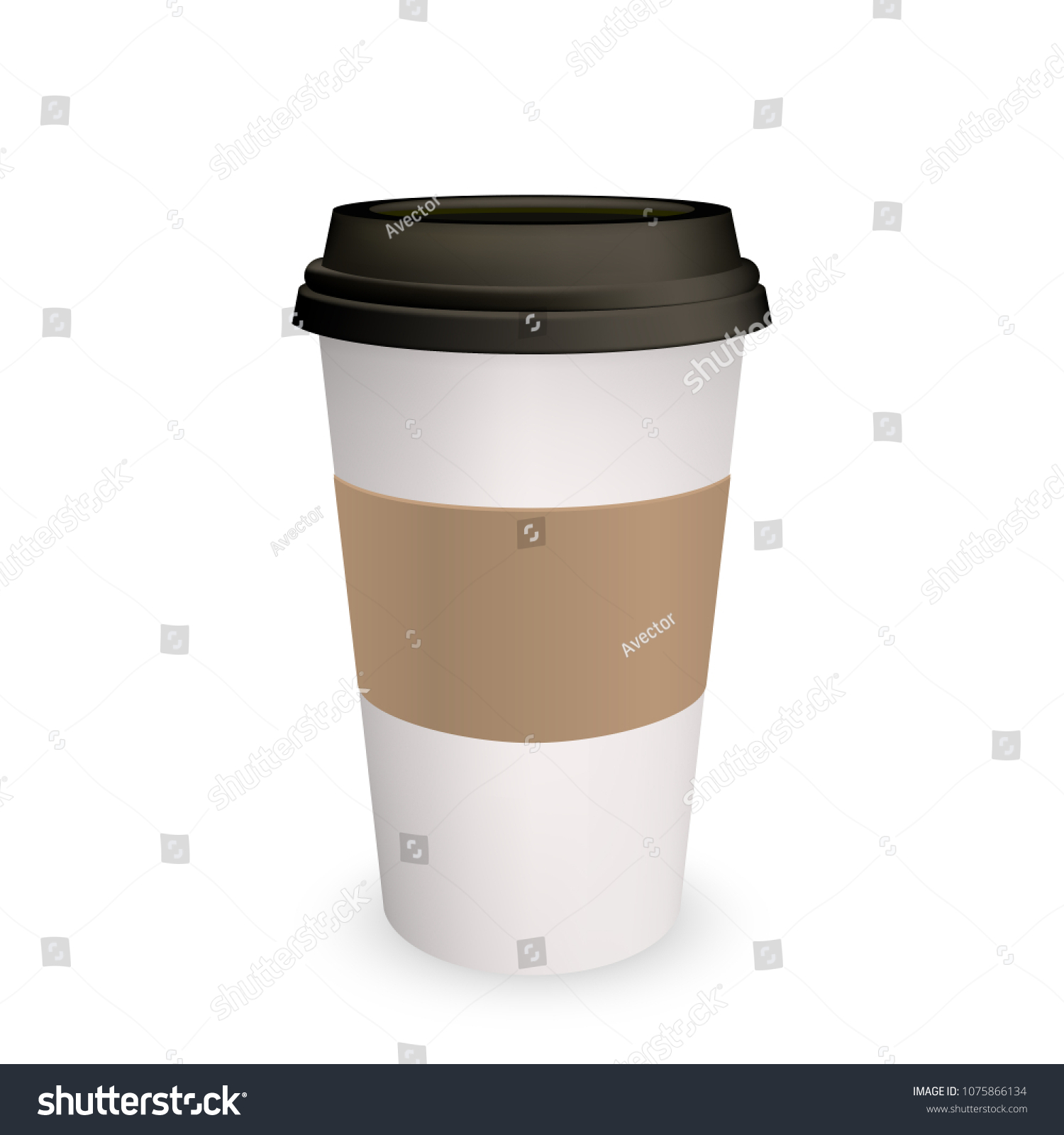 Download Coffee Paper Cup Mockup Vector 3d Stock Vector Royalty Free 1075866134 PSD Mockup Templates