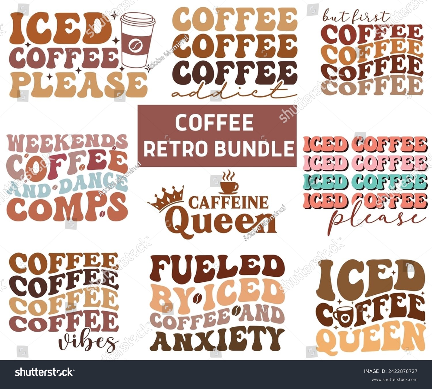 SVG of Coffee Retro Bundle Design,Coffee Svg,Coffee Retro,Coffee Mug Svg,Coffee Cup Svg,Funny Coffee Sayings,Caffeine Svg,Coffee Lover,Svg Cut File,Sublimation DesignCommercial Use svg