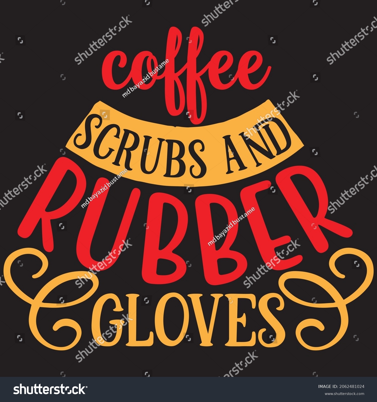 SVG of COFFEE SCRUBS AND RUBBER GLOVES,Svg design,Vector file. svg